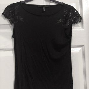 Black top with lace arms